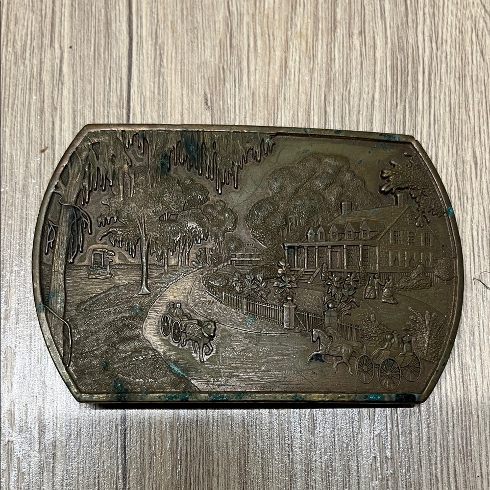 Vintage Southern Comfort Brass Belt Buckle